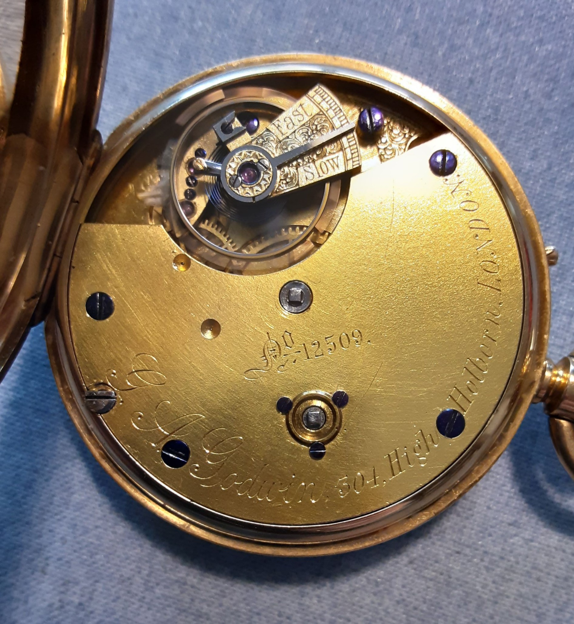 George Alfred Godwin pocket watch movement circa 1876
